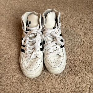 White adidas high top sneaker